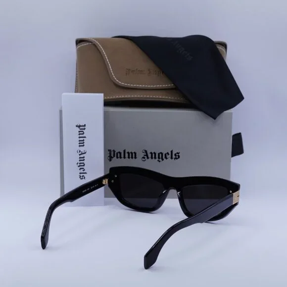 Palm Angels PERI10E CLAIRE 1007 Sunglasses Black Cat Eye Frame, Dark Grey Lenses